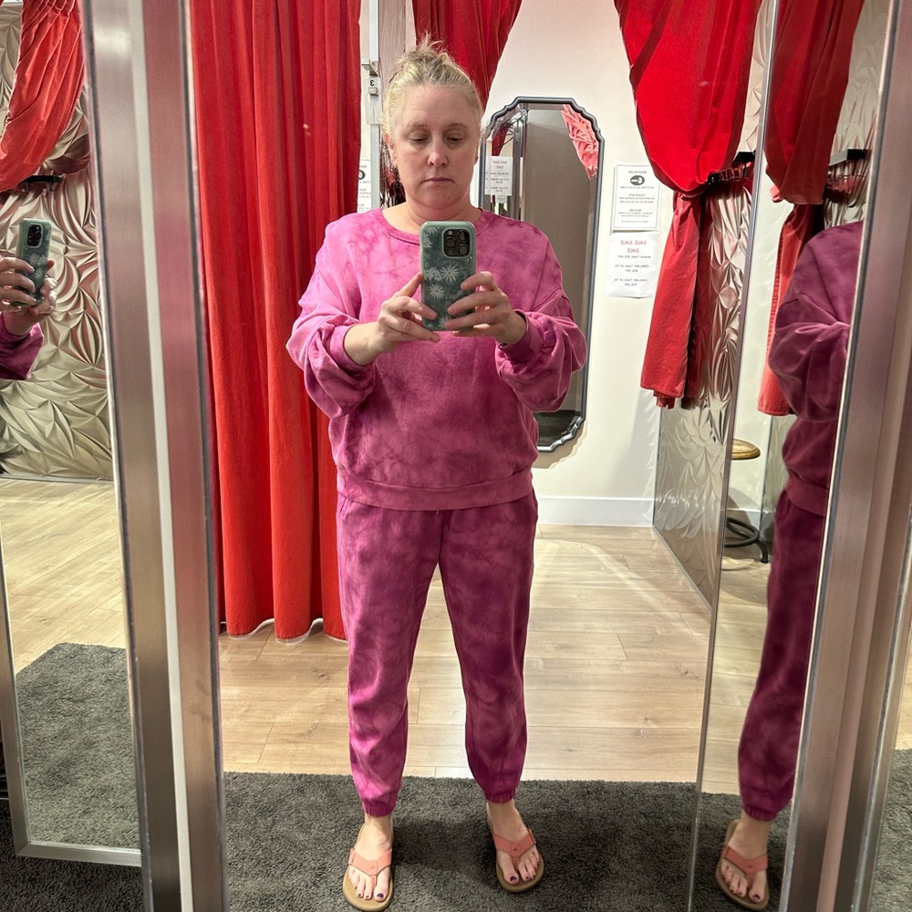 GAP Pink Tie-Dye Track Pants (Joggers) & Sweatshirt Set